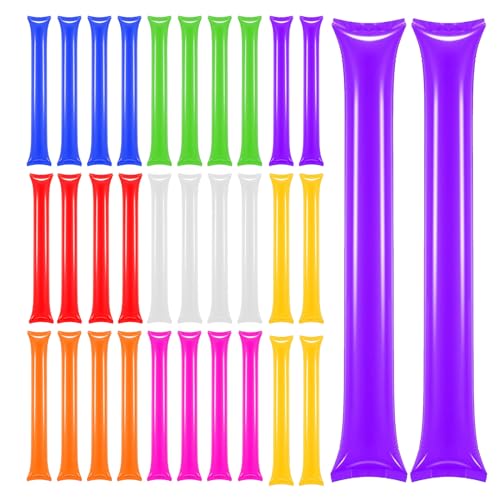 WIOSOUL Aufblasbaren Stäben 32PCS Inflatable Stick Bam Bam Sticks Noisemakers Plastic Aufblasbare Cheerleader Stöcke for Cheering Bar Festival Basketball Football Party Celebration(16 Paris) von WIOSOUL