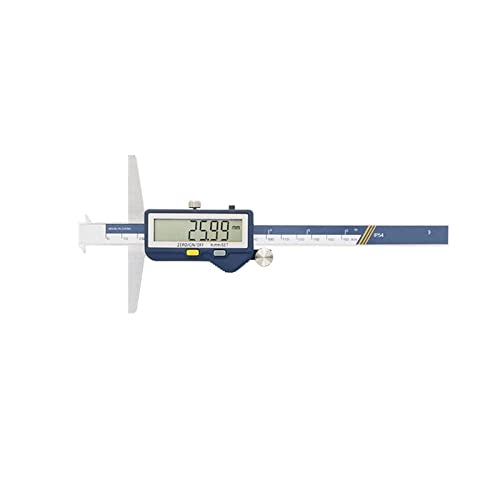 WIPPWER Digitaler Tiefenmesser mit Doppelhaken, integrierter kabelloser Tiefenmessschieber, 150/200/300 mm, Edelstahl-Lineal(0-150mm) von WIPPWER