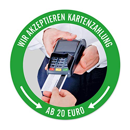 WIRKSAMWERBEN Aufkleber - Wir akzeptieren Kartenzahlung ab 20 Euro von WIRKSAM WERBEN