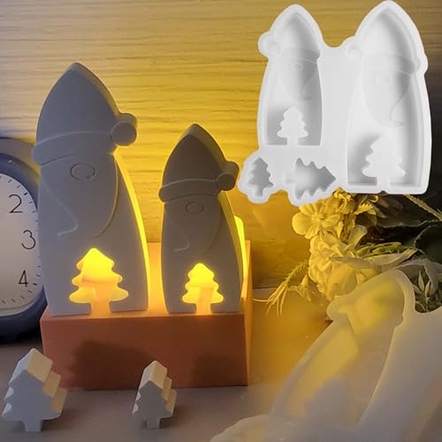 2 Stück Weihnachtszwerg Silikonform WISIRENT, Wichtel Silikonform Gießform Wichtel Gips, Diy Wichtel Silikonformen Gießform Weihnachten Wichtel, 3d Silikonform Wichtel für Weihnachten, Halloween von WISIRENT