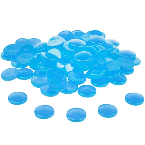 WISSNER® 100 Muggelsteine ø 20 mm, Blaue Nuggets aus RE-Plastic, Bruchsicher & Robust, zum Basteln, Lernen und Dekorieren von WISSNER