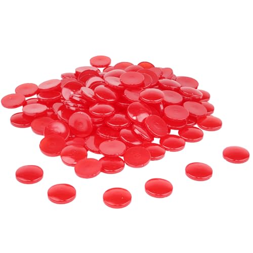 WISSNER® 100 Muggelsteine ø 20 mm, Rote Nuggets aus RE-Plastic, Bruchsicher & Robust, zum Basteln, Lernen und Dekorieren von WISSNER