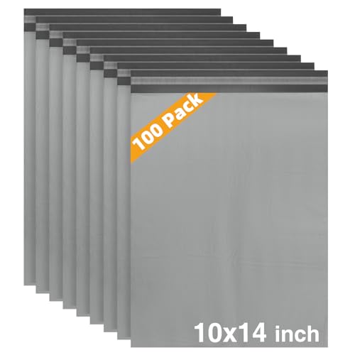 WISYOK 100 x Pakettaschen, 35,6 x 25,4 cm, Grau, Versandtaschen, selbstverschließende Versandtaschen, starke Versandtaschen, 1 Größe von WISYOK