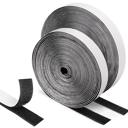 WISYOK Klettband Selbstklebend 8 Meter Extra Stark, Doppelseitiges Klettverschluss Selbstklebend 20mm Breit, Klettverschluss selbstklebend, Klettband Fliegengitter (Schwarz) von WISYOK