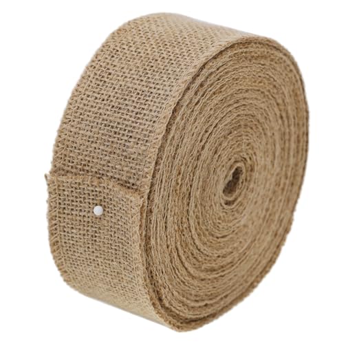 WITGIFT 10m Juteband Breit 5cm Burlap Band Vintage Geschenkband Dekoband Sackleinen Band Für Hochzeitdeko Geschenkverpackung Basteln Jutestoff Hochzeit Party von WITGIFT