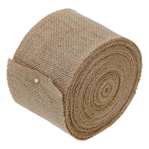 WITGIFT 10m Juteband Breit 8cm Burlap Band Vintage Geschenkband Dekoband Sackleinen Band Für Hochzeitdeko Geschenkverpackung Basteln Jutestoff Hochzeit Party von WITGIFT