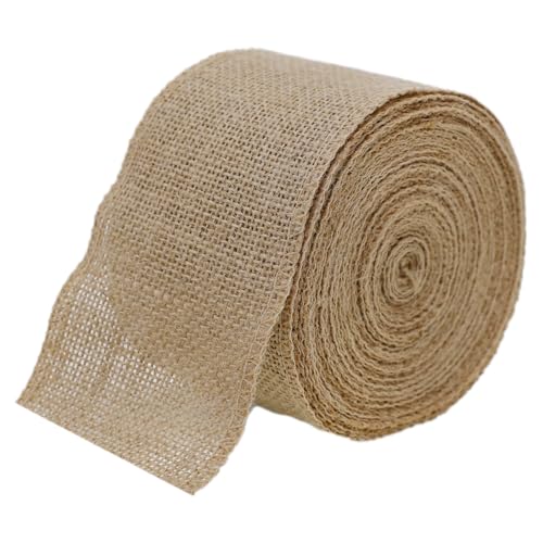 WITGIFT 8m Juteband Breit 8cm Burlap Band Vintage Geschenkband Dekoband Sackleinen Band Für Hochzeitdeko Geschenkverpackung Basteln Jutestoff Hochzeit Party von WITGIFT