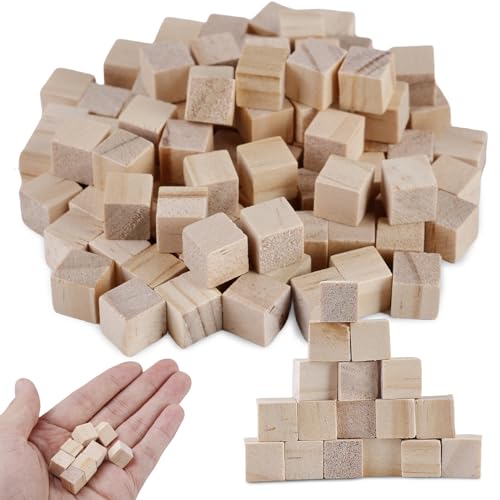 400 Stück Holz Würfel Holzblöcke: WIYETY Quadrat WürfelNatur Holz Würfel, Holz Quadrat Würfel, Holzwürfel Blanko Deko, Natürliche Bastelwürfel zum DIY Basteln Malen Handwerk Dekoration Zahlen von WIYETY