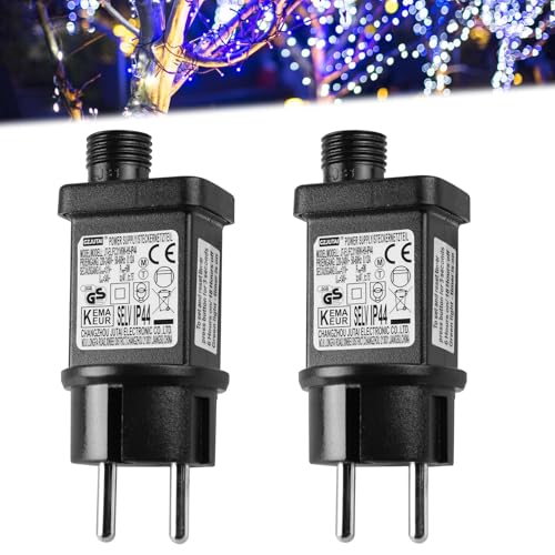 WIYETY LED Netzteil 31V: 2 Stück 6W 8 Modi Lichterkette Netzteil Adapter, LED Niederspannungs Transformator für Weihnachtsbeleuchtung, Lichternetz, Lichterkette, Eisregen, Netzlichter von WIYETY