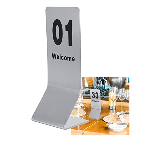 Doppelseitige Tischnummern 1-25 1-50 Tischnummernkarten aus Edelstahl, Schilder für Restaurants, Hoc Hochzeiten, Bars, digitales „Reserviert“-Schild auf dem Tisch, Tischkarten für Hochzeiten von WJFLUCK