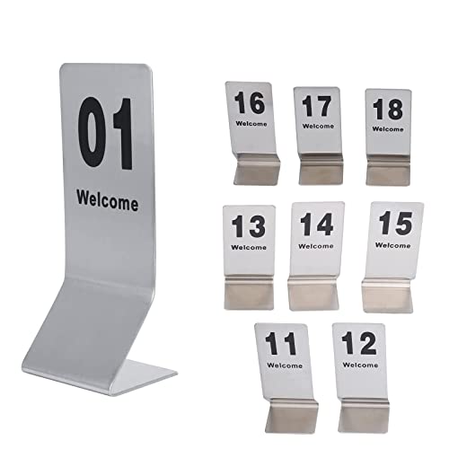 Stapelbare Tischnummernkarten 1–25 1–50, Tischkarten mit Tischnummern aus Edelstahl für Restaurants,örmige Tischnummernschilder für Hochzeiten, doppelseitige schwarze Zahlen, leicht zu lesen von WJFLUCK