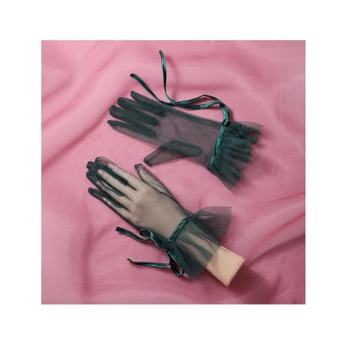 WJIAYAO Brauthandschuhe 1 Paar transparente, handgelenklange Fingerhandschuhe aus Netzstoff, geeignet als Zubehör for Brauthochzeiten oder Damentänze.(ST-0025-C) von WJIAYAO