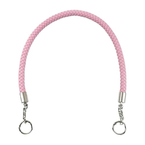 WJIAYAO Taschengurt 2 Stücke Damen Taschen Gurt Weben Leder Seil Griffe Handtasche Schultergurte DIY Handarbeit Ersetzen Kette Tasche Zubehör 30-60 cm(Pink,50cm) von WJIAYAO