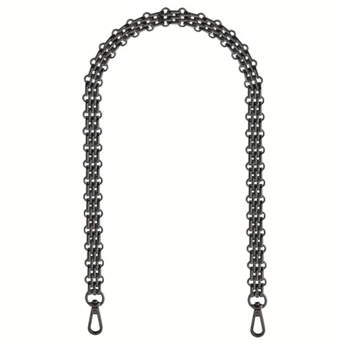 WJIAYAO Taschenkette Metallkette Portemonnaie Griff Schultergurt Ersatz Damentasche Erweiterte Umhängetaschenkette(Black 1,Total 100cm) von WJIAYAO