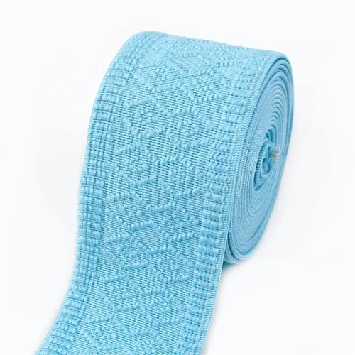 Elastische BäNder NäHen 1/2 Meter 50mm Weiche Elastische Bänder for Nähen Hosen Kleidung Gummiband Gürtel Strap Stretch Gurtband Dekoration DIY Zubehör(LightBlue,1METER_50MM) von WJLYDM