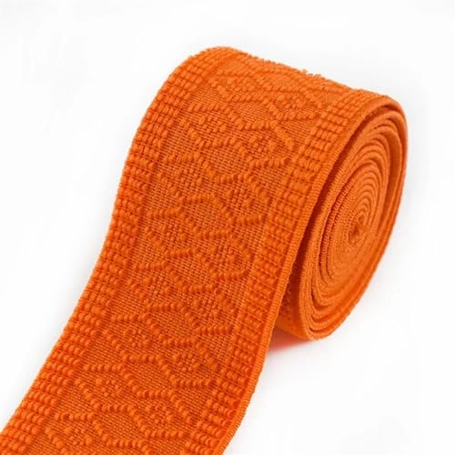 Elastische BäNder NäHen 1/2 Meter 50mm Weiche Elastische Bänder for Nähen Hosen Kleidung Gummiband Gürtel Strap Stretch Gurtband Dekoration DIY Zubehör(Orange,2METERS_50MM) von WJLYDM