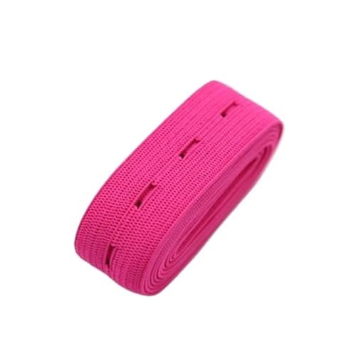 WJLYDM Elastische BäNder NäHen 15/20/25/30 MM DIY Nähen Zubehör Knopf Loch Stricken Gummibänder Band Band Bunte Weiß schwarz Gurtband(Rose red,3yard) von WJLYDM