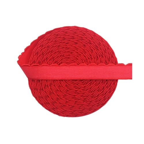 WJLYDM Elastische BäNder NäHen 2 5 10 Yard 3/8" 1/2" 10mm 13mm Plüsch BH Träger Gummiband Nylon Schulterband Unterwäsche Dessous DIY Nähbesatz(Red,5 Yards_10MM) von WJLYDM