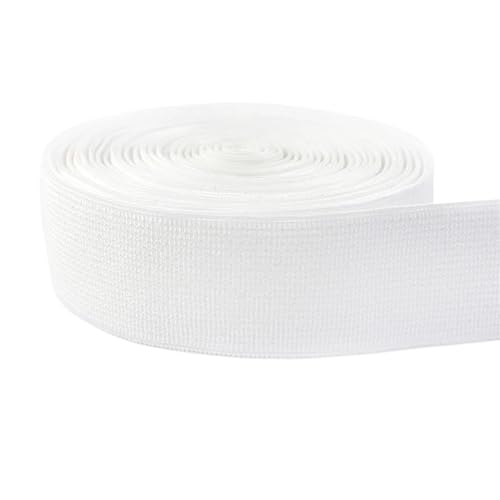 WJLYDM Elastische BäNder NäHen 5/10/20M 10-50mm Schwarz Weiß Nylon Gummibänder Unterwäsche BH Gummiband Frühling Gurtband Spitze Hosen Gürtel Kleidungsstück Nähen Zubehör(EB226-White,10METERS_35MM) von WJLYDM