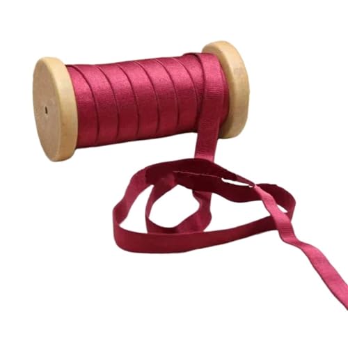 WJLYDM Elastische BäNder NäHen 5/10M 12mm Elastische Bänder for Unterwäsche BH Schulter Gurt Frühling Haar Gummiband Hosen Gürtel Stretch Nylon Gurtband Nähen Zubehör(WineRed,10METERS_12MM) von WJLYDM