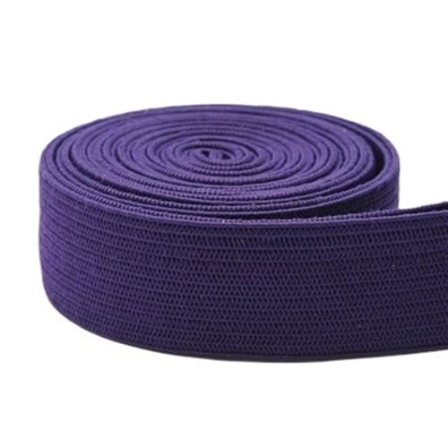 WJLYDM Elastische BäNder NäHen 5/2yard 20mm Flaches Gummiband for Nähen Schutzkleidung Zubehör Gummiband Elastische Schnur Seil(20mmdkpurple,2yard) von WJLYDM