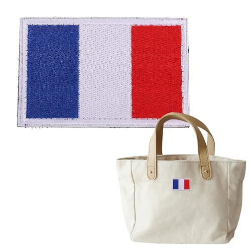 Aufnäher Frankreichs Flagge - mit Klettverschluss - 100% stickend - für Kleidung und Rucksäcke -Accessoire für Fans und Patriotinnen - für Länder- und Flaggenliebhaber - Frankreich Flagge (Flagge) von WJRQD