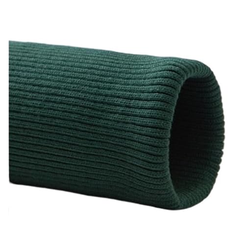 WJSXEQF Elastische gerippte Bündchen, gestrickte Rippbündchen, Stoff, DIY-Kleidung, gerippter Bündchensaum, 7 x 40 cm, Stoff, dehnbar, dick, Nähkleidung, Hosen, Zubehör (Dp Green) von WJSXEQF