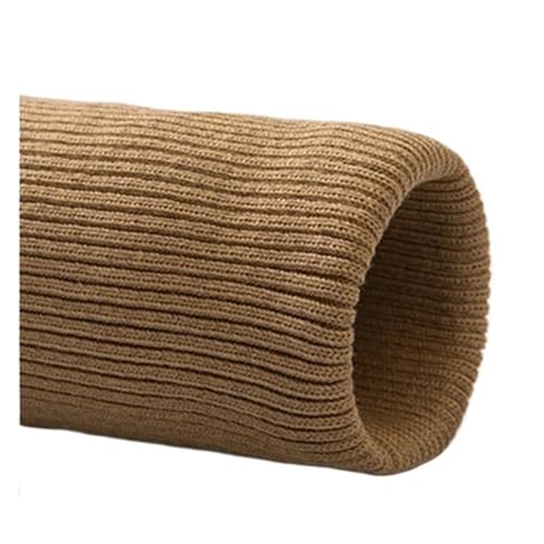 WJSXEQF Elastische gerippte Bündchen, gestrickte Rippbündchen, Stoff, DIY-Kleidung, gerippter Bündchensaum, 7 x 40 cm, Stoff, dehnbar, dick, Nähkleidung, Hosen, Zubehör (Khaki) von WJSXEQF