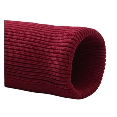 WJSXEQF Elastische gerippte Bündchen, gestrickte Rippbündchen, Stoff, DIY-Kleidung, gerippter Bündchensaum, 7 x 40 cm, Stoff, dehnbar, dick, Nähkleidung, Hosen, Zubehör (Weinrot) von WJSXEQF