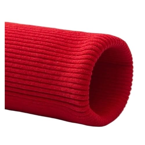 WJSXEQF Elastische gerippte Bündchen, gestrickte Rippbündchen, Stoff, DIY-Kleidung, gerippter Bündchensaum, 7 x 40 cm, Stoff, dehnbar, dick, Nähkleidung, Hosen, Zubehör (rot) von WJSXEQF