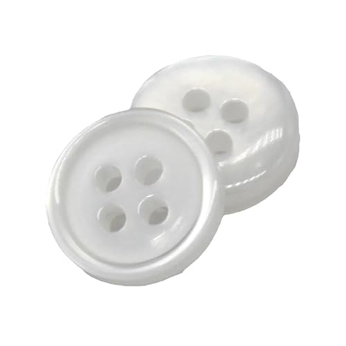 30 Stück 9–11 mm kleine transparente Harz-Hemdknöpfe für Kleidung, Kleid, Puppe, Mini-Dekoration, Basteln,Weiß,11mm von WJWJKA