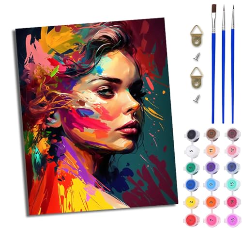 WJWWANG Malen Nach Zahlen DIY auf Leinwand Kit für Anfänger Graffiti-Mädchenporträt Mit Acryl Farben und Premium Pinsel 40x50CM Home Deko oder Geburtstag Weihnachten Geschenk WJWWANG Malen Nach Zahlen DIY auf Leinwand Kit für Anfänger Graffiti-Mädchenporträt Mit Acryl Farben und Premium Pinsel 40x50CM Home Deko oder Geburtstag Weihnachten Geschenk von WJWWANG