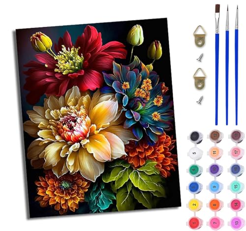 WJWWANG Malen Nach Zahlen DIY auf Leinwand Kit für Anfänger Mexikanische Dahlie Mit Acryl Farben und Premium Pinsel 40x50CM Home Deko oder Geburtstag Weihnachten Geschenk WJWWANG Malen Nach Zahlen DIY auf Leinwand Kit für Anfänger Mexikanische Dahlie Mit Acryl Farben und Premium Pinsel 40x50CM Home Deko oder Geburtstag Weihnachten Geschenk von WJWWANG
