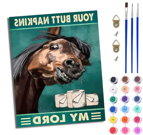 WJWWANG Malen Nach Zahlen DIY auf Leinwand Kit für Anfänger Toilettenpapier Lustiges Pferd Mit Acryl Farben und Premium Pinsel 40x50CM Home Deko oder Geburtstag Weihnachten Geschenk WJWWANG Malen Nach Zahlen DIY auf Leinwand Kit für Anfänger Toilettenpapier Lustiges Pferd Mit Acryl Farben und Premium Pinsel 40x50CM Home Deko oder Geburtstag Weihnachten Geschenk von WJWWANG