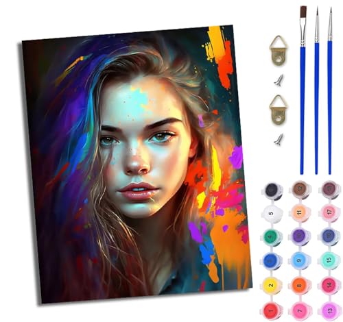 WJWWANG Malen Nach Zahlen Erwachsene Malen Nach Zahlen Buntes Mädchen mit langen Haaren DIY Handgemalt Ölgemälde Leinwand Kit für Anfänger und Erwachsene Ohne Rahmen 40 x 50 cm WJWWANG Malen Nach Zahlen Erwachsene Malen Nach Zahlen Buntes Mädchen mit langen Haaren DIY Handgemalt Ölgemälde Leinwand Kit für Anfänger und Erwachsene Ohne Rahmen 40 x 50 cm von WJWWANG