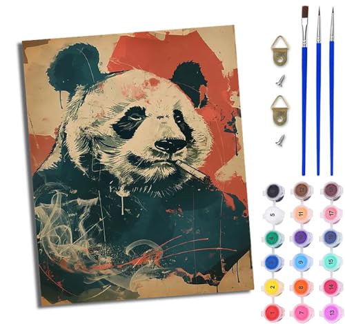WJWWANG Malen Nach Zahlen Erwachsene Malen Nach Zahlen Rauchender Riesenpanda DIY Handgemalt Ölgemälde Leinwand Kit für Anfänger und Erwachsene Ohne Rahmen 40 x 50 cm WJWWANG Malen Nach Zahlen Erwachsene Malen Nach Zahlen Rauchender Riesenpanda DIY Handgemalt Ölgemälde Leinwand Kit für Anfänger und Erwachsene Ohne Rahmen 40 x 50 cm von WJWWANG
