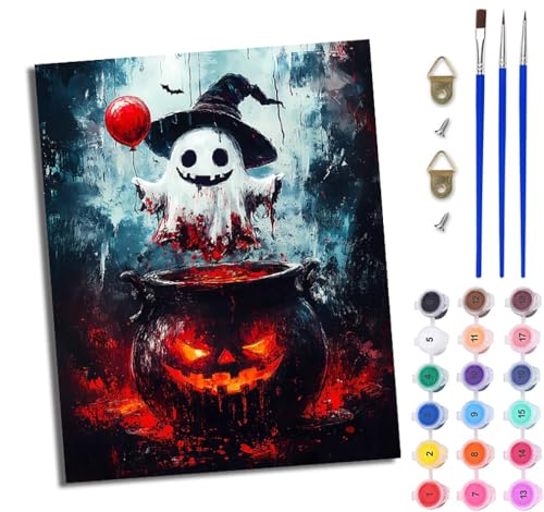 WJWWANG Malen Nach Zahlen Erwachsene Malen Nach Zahlen gruseliges Halloween DIY Handgemalt Ölgemälde Leinwand Kit für Anfänger und Erwachsene Ohne Rahmen 40 x 50 cm WJWWANG Malen Nach Zahlen Erwachsene Malen Nach Zahlen gruseliges Halloween DIY Handgemalt Ölgemälde Leinwand Kit für Anfänger und Erwachsene Ohne Rahmen 40 x 50 cm von WJWWANG