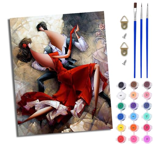 WJWWANG Malen Nach Zahlen Erwachsene Paint by Numbers Malen Nach Zahlen mit Pinseln und Acrylfarben Abstraktes tanzendes Paar Handgemalte Ölgemälde Leinwand für Home Décor Ohne Rahmen WJWWANG Malen Nach Zahlen Erwachsene Paint by Numbers Malen Nach Zahlen mit Pinseln und Acrylfarben Abstraktes tanzendes Paar Handgemalte Ölgemälde Leinwand für Home Décor Ohne Rahmen von WJWWANG
