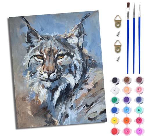WJWWANG Malen Nach Zahlen Erwachsene Paint by Numbers Malen Nach Zahlen mit Pinseln und Acrylfarben Agiler Luchs Handgemalte Ölgemälde Leinwand für Home Décor Ohne Rahmen WJWWANG Malen Nach Zahlen Erwachsene Paint by Numbers Malen Nach Zahlen mit Pinseln und Acrylfarben Agiler Luchs Handgemalte Ölgemälde Leinwand für Home Décor Ohne Rahmen von WJWWANG