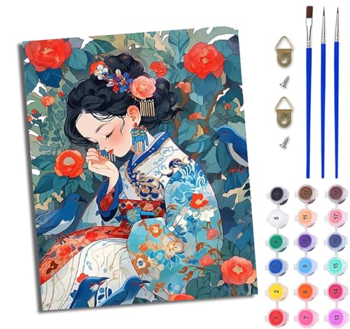 WJWWANG Malen Nach Zahlen Erwachsene Paint by Numbers Malen Nach Zahlen mit Pinseln und Acrylfarben Blume im antiken Stil Mädchen Handgemalte Ölgemälde Leinwand für Home Décor Ohne Rahmen WJWWANG Malen Nach Zahlen Erwachsene Paint by Numbers Malen Nach Zahlen mit Pinseln und Acrylfarben Blume im antiken Stil Mädchen Handgemalte Ölgemälde Leinwand für Home Décor Ohne Rahmen von WJWWANG