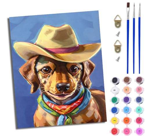 WJWWANG Malen Nach Zahlen Erwachsene Paint by Numbers Malen Nach Zahlen mit Pinseln und Acrylfarben Deutscher Dackel Handgemalte Ölgemälde Leinwand für Home Décor Ohne Rahmen WJWWANG Malen Nach Zahlen Erwachsene Paint by Numbers Malen Nach Zahlen mit Pinseln und Acrylfarben Deutscher Dackel Handgemalte Ölgemälde Leinwand für Home Décor Ohne Rahmen von WJWWANG