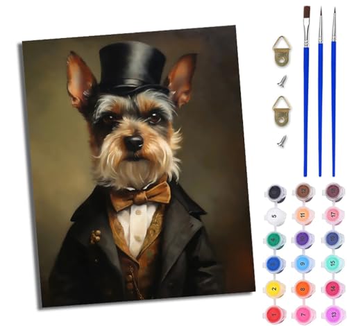 WJWWANG Malen Nach Zahlen Erwachsene Paint by Numbers Malen Nach Zahlen mit Pinseln und Acrylfarben Englischer Vintage-Yorkshire-Terrier Handgemalte Ölgemälde Leinwand für Home Décor Ohne Rahmen WJWWANG Malen Nach Zahlen Erwachsene Paint by Numbers Malen Nach Zahlen mit Pinseln und Acrylfarben Englischer Vintage-Yorkshire-Terrier Handgemalte Ölgemälde Leinwand für Home Décor Ohne Rahmen von WJWWANG