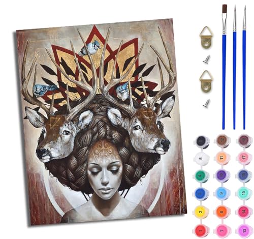 WJWWANG Malen Nach Zahlen Erwachsene Paint by Numbers Malen Nach Zahlen mit Pinseln und Acrylfarben Frau im Fantasy-Stil Handgemalte Ölgemälde Leinwand für Home Décor Ohne Rahmen WJWWANG Malen Nach Zahlen Erwachsene Paint by Numbers Malen Nach Zahlen mit Pinseln und Acrylfarben Frau im Fantasy-Stil Handgemalte Ölgemälde Leinwand für Home Décor Ohne Rahmen von WJWWANG