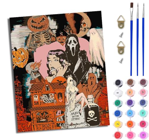 WJWWANG Malen Nach Zahlen Erwachsene Paint by Numbers Malen Nach Zahlen mit Pinseln und Acrylfarben Geister am Tag der Toten Handgemalte Ölgemälde Leinwand für Home Décor Ohne Rahmen WJWWANG Malen Nach Zahlen Erwachsene Paint by Numbers Malen Nach Zahlen mit Pinseln und Acrylfarben Geister am Tag der Toten Handgemalte Ölgemälde Leinwand für Home Décor Ohne Rahmen von WJWWANG
