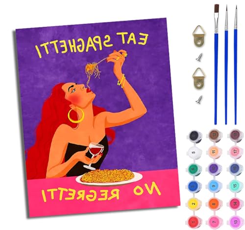 WJWWANG Malen Nach Zahlen Erwachsene Paint by Numbers Malen Nach Zahlen mit Pinseln und Acrylfarben Mädchen isst Nudeln Handgemalte Ölgemälde Leinwand für Home Décor Ohne Rahmen WJWWANG Malen Nach Zahlen Erwachsene Paint by Numbers Malen Nach Zahlen mit Pinseln und Acrylfarben Mädchen isst Nudeln Handgemalte Ölgemälde Leinwand für Home Décor Ohne Rahmen von WJWWANG