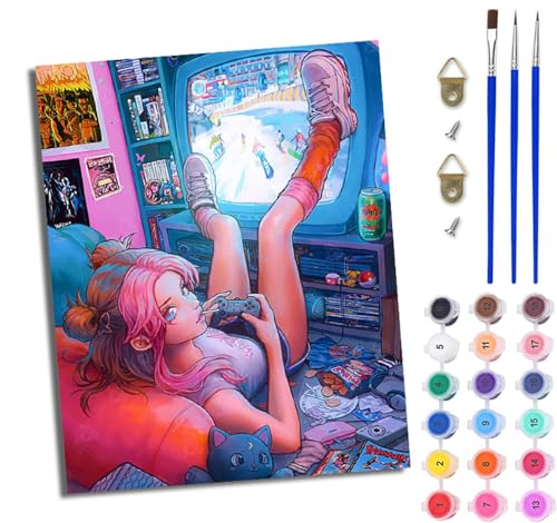 WJWWANG Malen Nach Zahlen Erwachsene Paint by Numbers Malen Nach Zahlen mit Pinseln und Acrylfarben Mädchen spielen zu Hause Handgemalte Ölgemälde Leinwand für Home Décor Ohne Rahmen WJWWANG Malen Nach Zahlen Erwachsene Paint by Numbers Malen Nach Zahlen mit Pinseln und Acrylfarben Mädchen spielen zu Hause Handgemalte Ölgemälde Leinwand für Home Décor Ohne Rahmen von WJWWANG