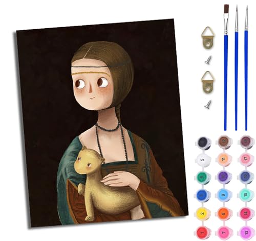 WJWWANG Malen Nach Zahlen Erwachsene Paint by Numbers Malen Nach Zahlen mit Pinseln und Acrylfarben Modernes Cartoon-Mädchen Handgemalte Ölgemälde Leinwand für Home Décor Ohne Rahmen WJWWANG Malen Nach Zahlen Erwachsene Paint by Numbers Malen Nach Zahlen mit Pinseln und Acrylfarben Modernes Cartoon-Mädchen Handgemalte Ölgemälde Leinwand für Home Décor Ohne Rahmen von WJWWANG