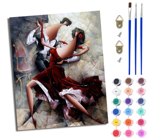 WJWWANG Malen Nach Zahlen Erwachsene Paint by Numbers Malen Nach Zahlen mit Pinseln und Acrylfarben Paar Flamenco tanzen Handgemalte Ölgemälde Leinwand für Home Décor Ohne Rahmen WJWWANG Malen Nach Zahlen Erwachsene Paint by Numbers Malen Nach Zahlen mit Pinseln und Acrylfarben Paar Flamenco tanzen Handgemalte Ölgemälde Leinwand für Home Décor Ohne Rahmen von WJWWANG