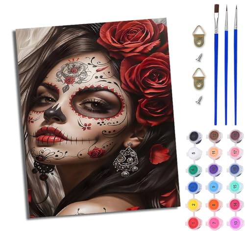 WJWWANG Malen Nach Zahlen Erwachsene Paint by Numbers Malen Nach Zahlen mit Pinseln und Acrylfarben Rose Clown Mädchen Handgemalte Ölgemälde Leinwand für Home Décor Ohne Rahmen WJWWANG Malen Nach Zahlen Erwachsene Paint by Numbers Malen Nach Zahlen mit Pinseln und Acrylfarben Rose Clown Mädchen Handgemalte Ölgemälde Leinwand für Home Décor Ohne Rahmen von WJWWANG