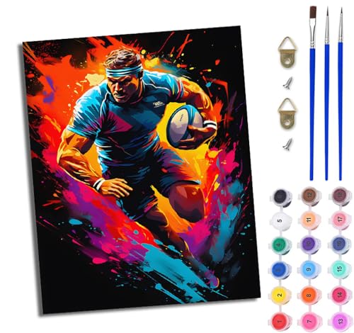 WJWWANG Malen Nach Zahlen Erwachsene Paint by Numbers Malen Nach Zahlen mit Pinseln und Acrylfarben Rugbyspieler Handgemalte Ölgemälde Leinwand für Home Décor Ohne Rahmen WJWWANG Malen Nach Zahlen Erwachsene Paint by Numbers Malen Nach Zahlen mit Pinseln und Acrylfarben Rugbyspieler Handgemalte Ölgemälde Leinwand für Home Décor Ohne Rahmen von WJWWANG